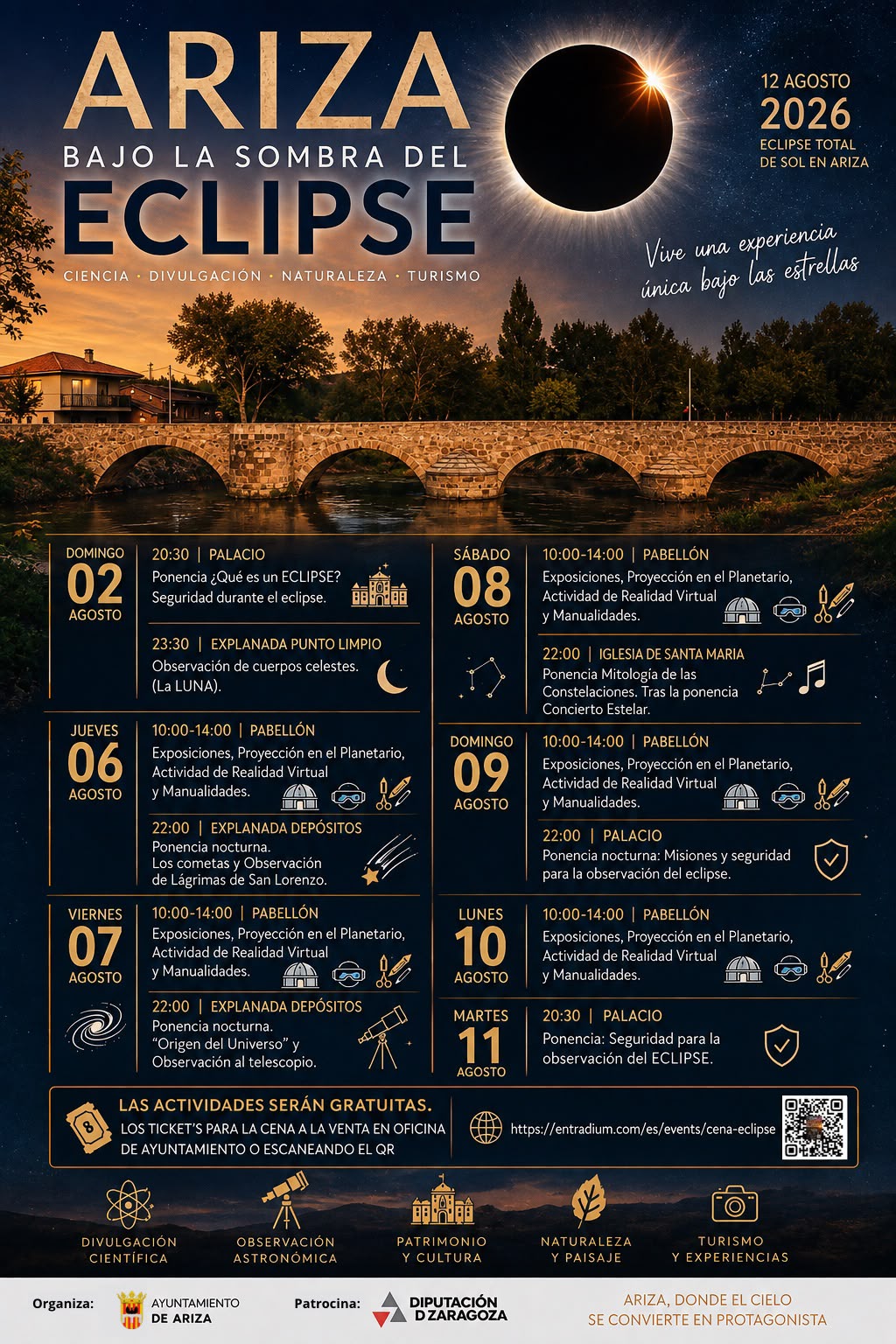 Ariza se prepara para vivir el eclipse total de Sol con un amplio programa de actividades gratuitas