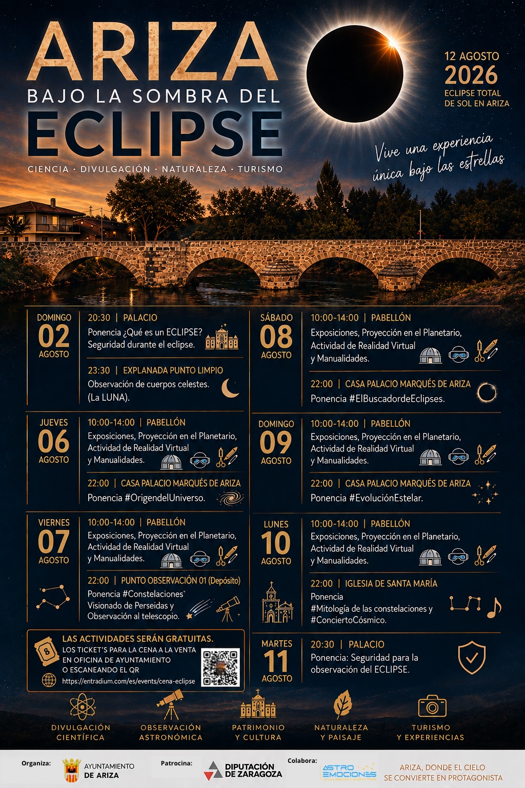 Ariza se prepara para vivir el eclipse total de Sol con un amplio programa de actividades gratuitas